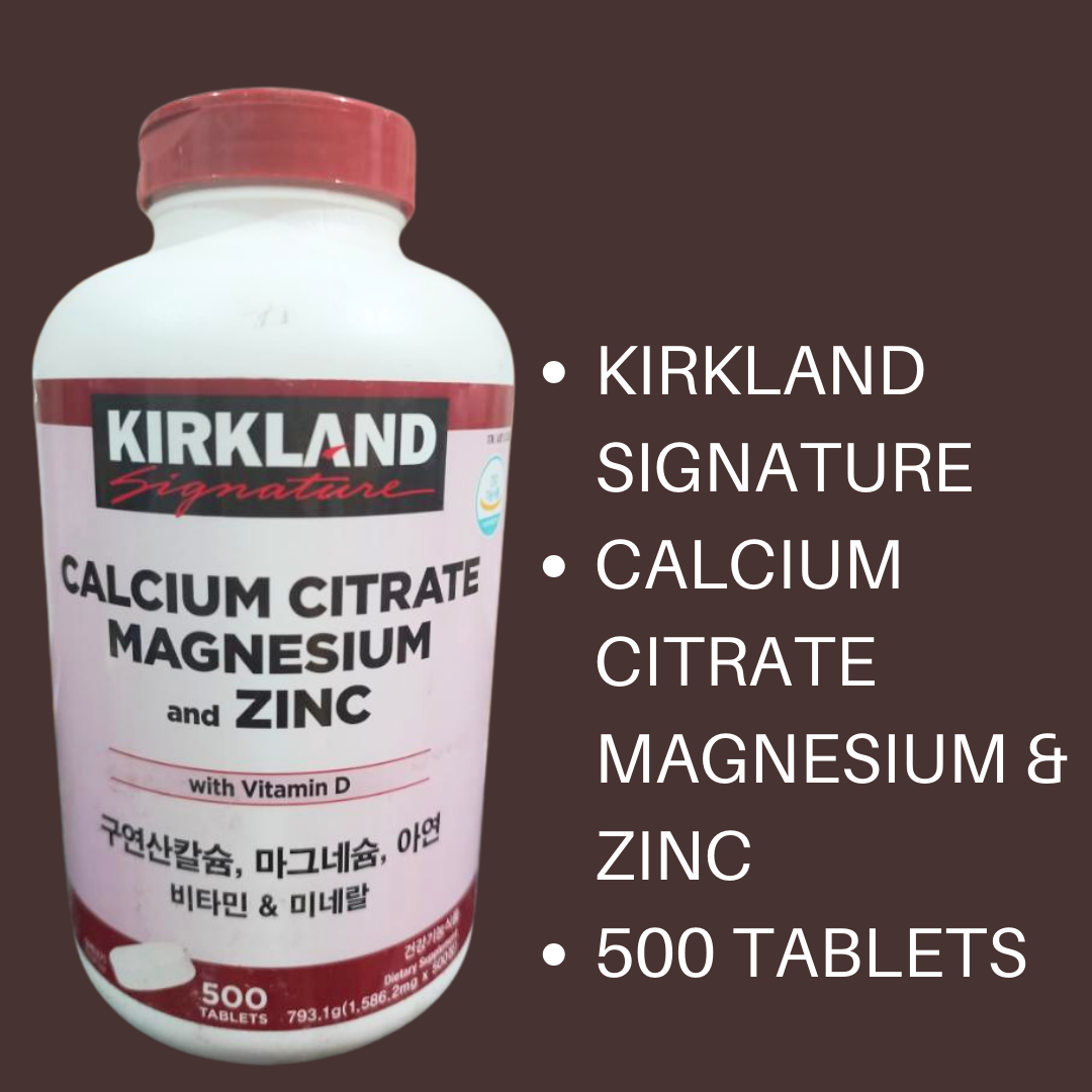 Kirkland Signature Vitamin C Silver Multi Vitamin & Mineral Calcium Magnesium Zinc Tablets 1000 mg Vitamin C