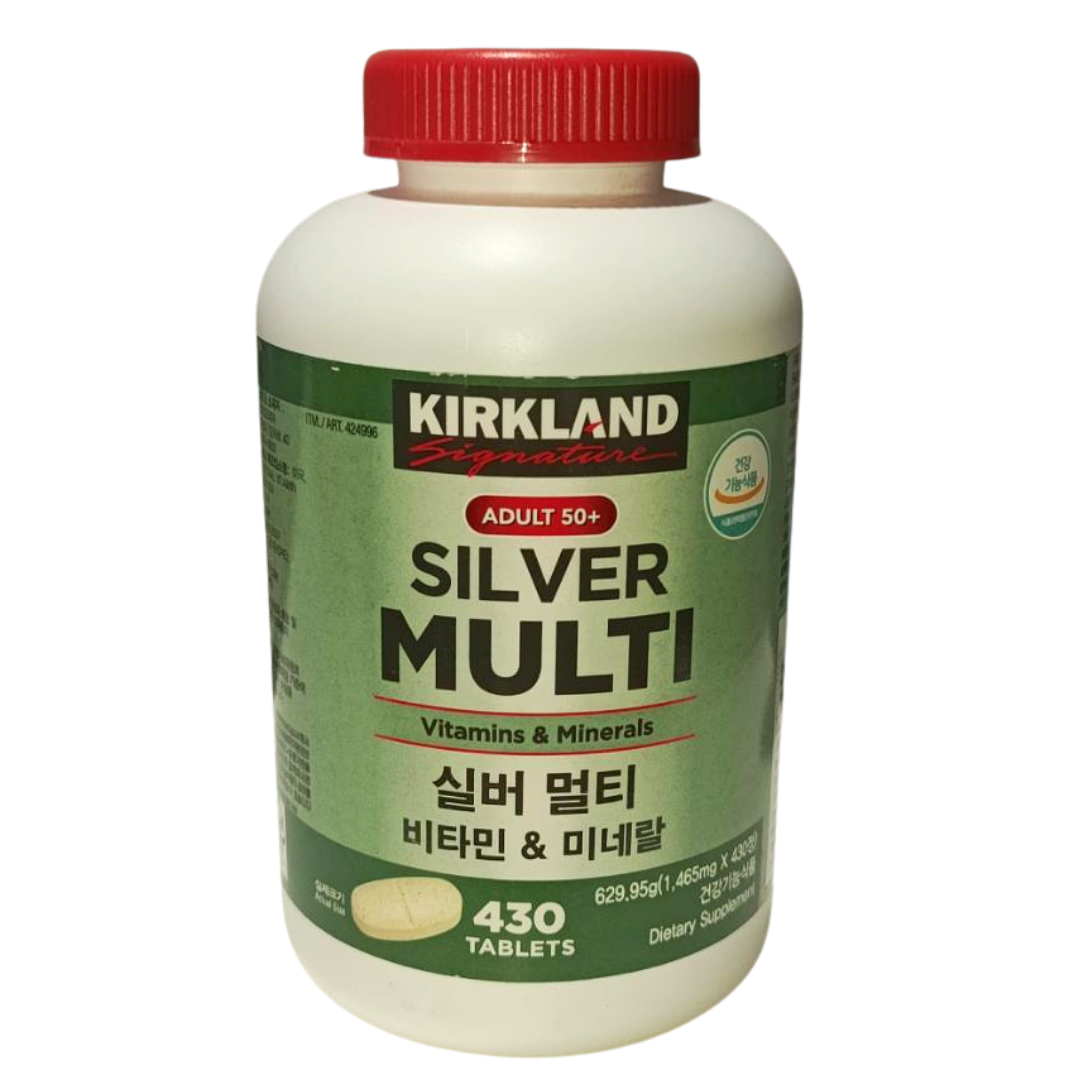 Kirkland Signature Vitamin C Silver Multi Vitamin & Mineral Calcium Magnesium Zinc Tablets 1000 mg Vitamin C