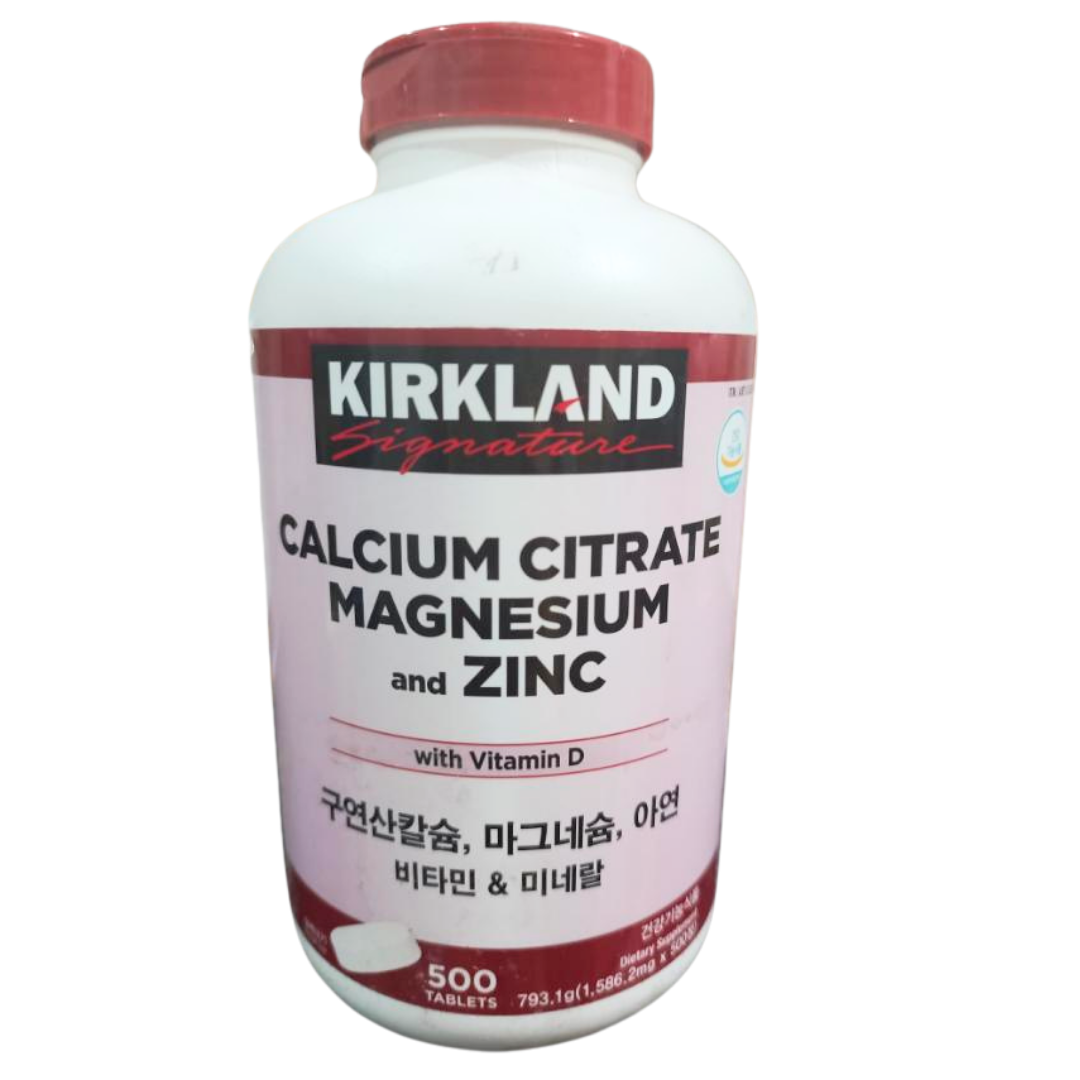 Kirkland Signature Vitamin C Silver Multi Vitamin & Mineral Calcium Magnesium Zinc Tablets 1000 mg Vitamin C